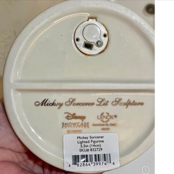 DISNEY “ SORCERER’S APPRENTICE” light up figurine by Lenox China EUC with box - Picture 5 of 6